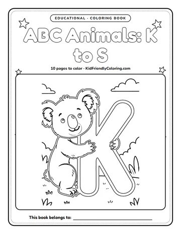 ABC Animals: K to S coloring book cover