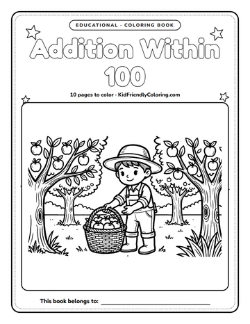 Addition Within 100 coloring book cover