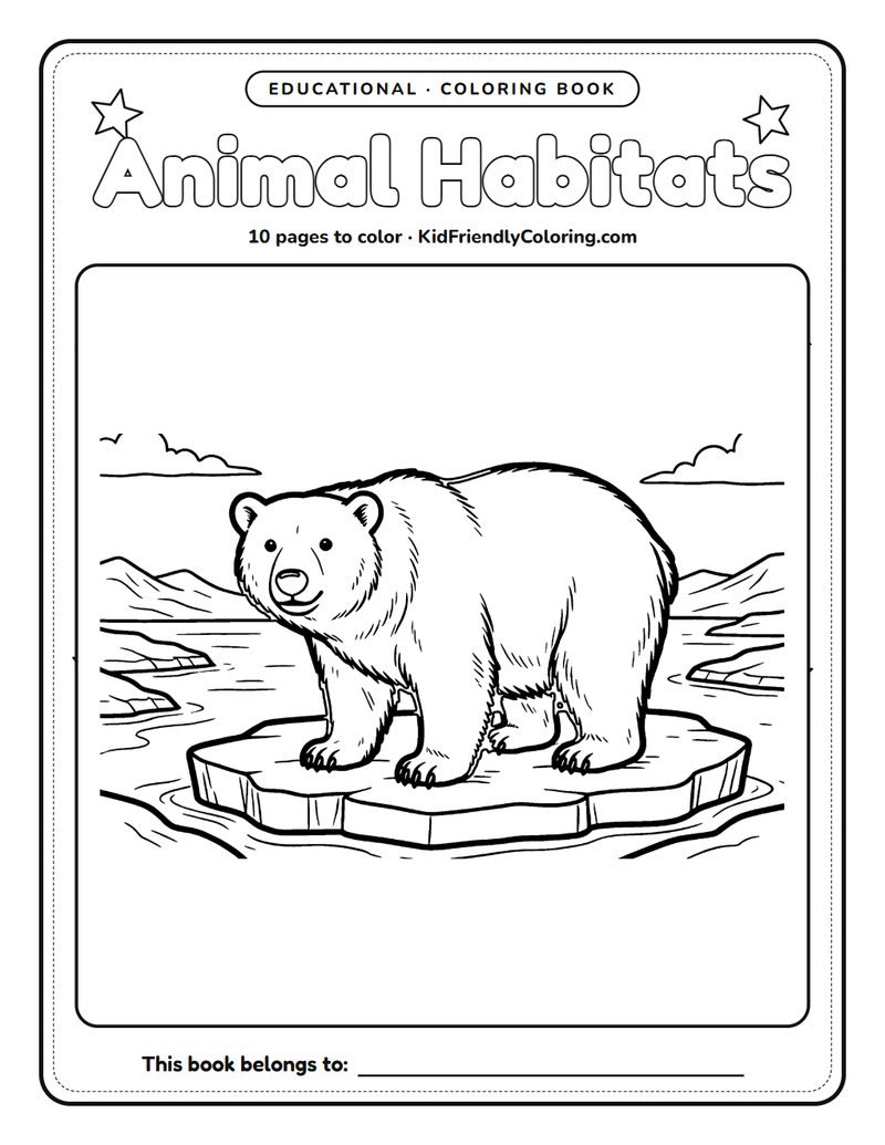 Animal Habitats coloring book cover