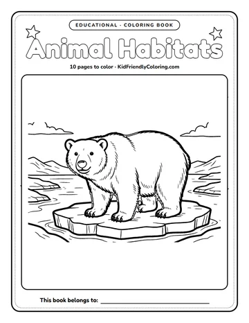 Animal Habitats coloring book cover