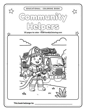 Community Helpers coloring book cover