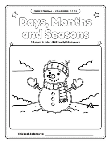 Days, Months and Seasons coloring book cover