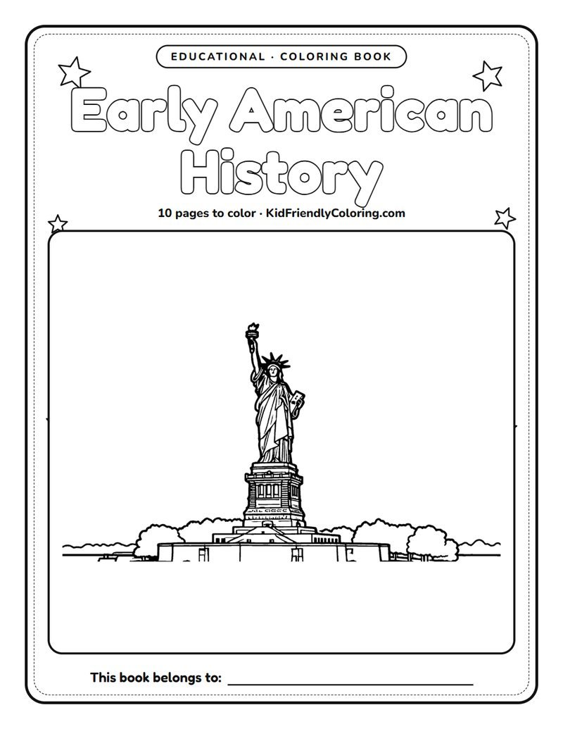 Early American History coloring book cover