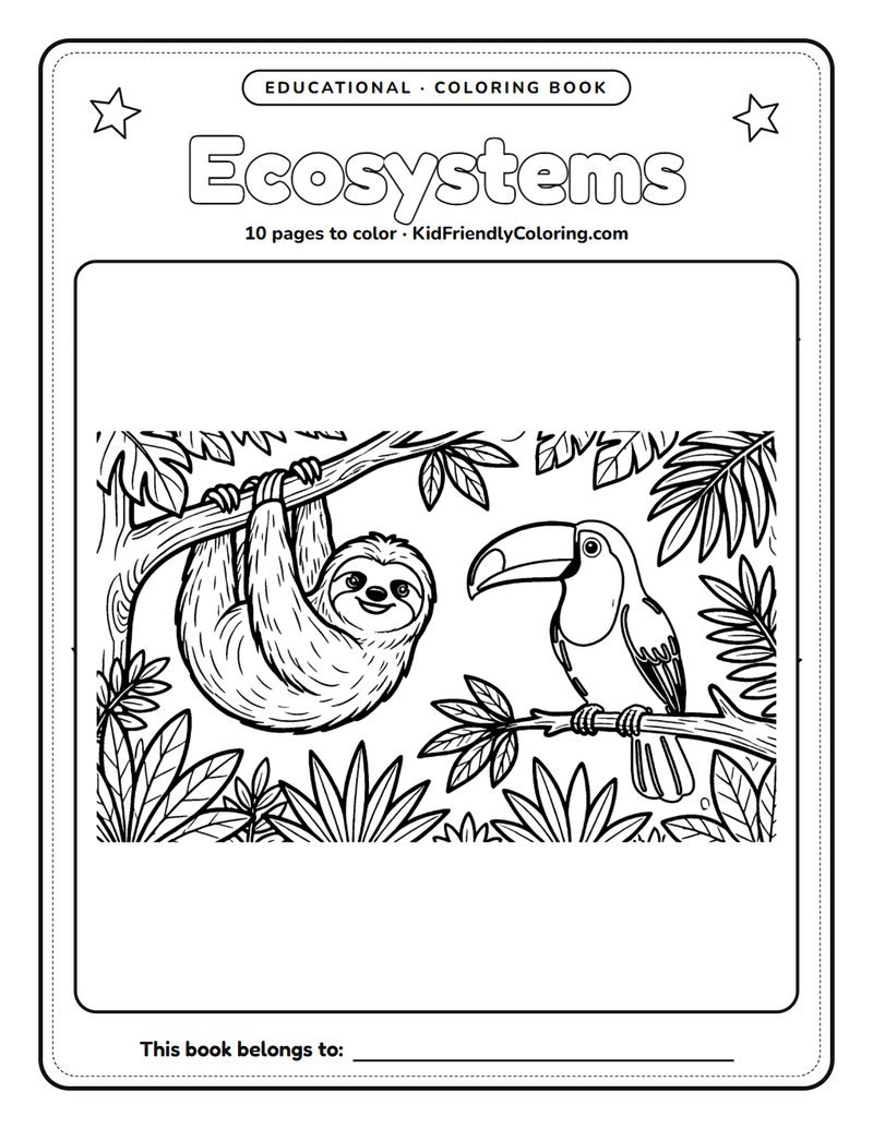 Ecosystems coloring book cover