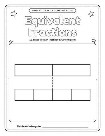 Equivalent Fractions coloring book cover