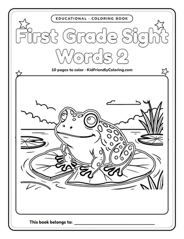 First Grade Sight Words 2 coloring book cover