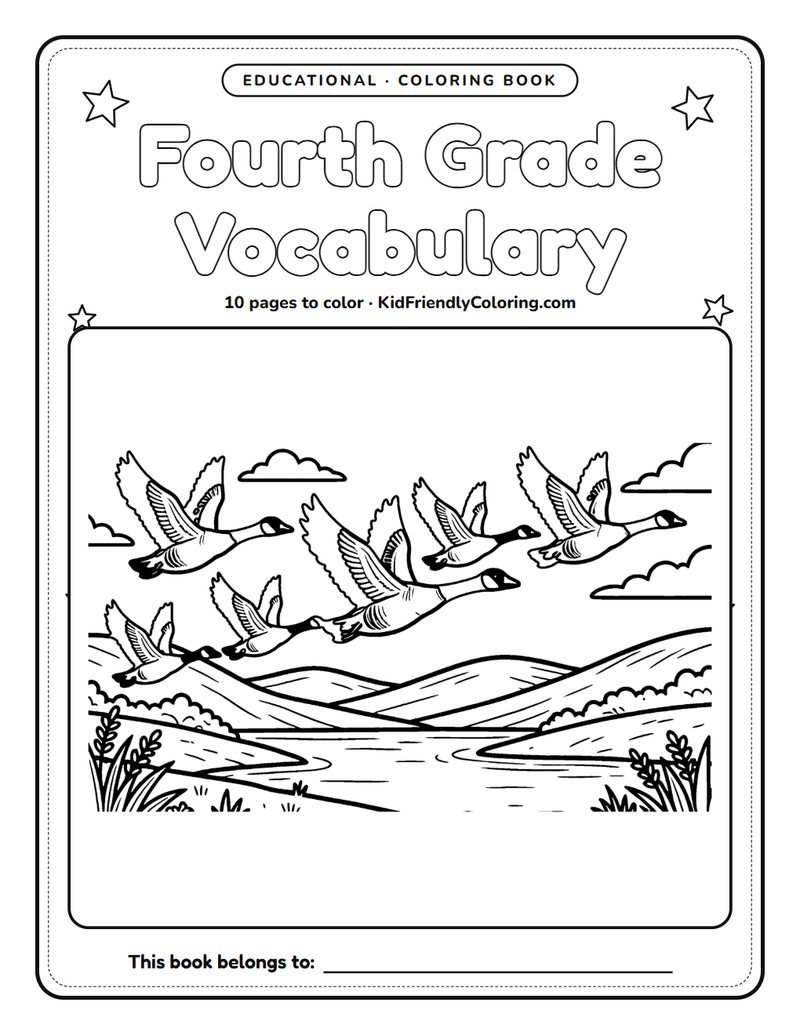 Fourth Grade Vocabulary coloring book cover