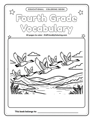 Fourth Grade Vocabulary coloring book cover
