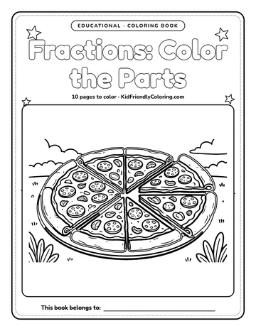 Fractions: Color the Parts coloring book cover