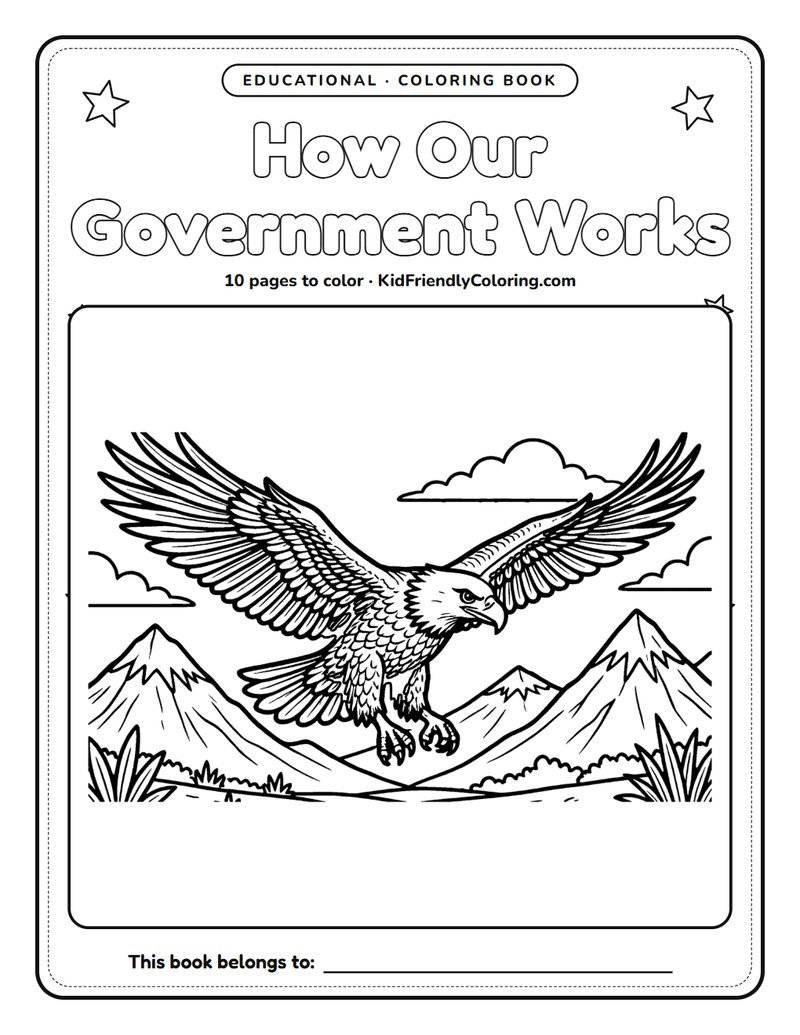 How Our Government Works coloring book cover