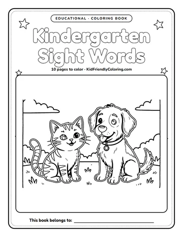 Kindergarten Sight Words coloring book cover