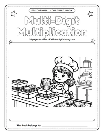Multi-Digit Multiplication coloring book cover