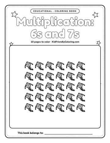 Multiplication: 6s and 7s coloring book cover