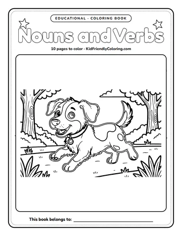 Nouns and Verbs coloring book cover