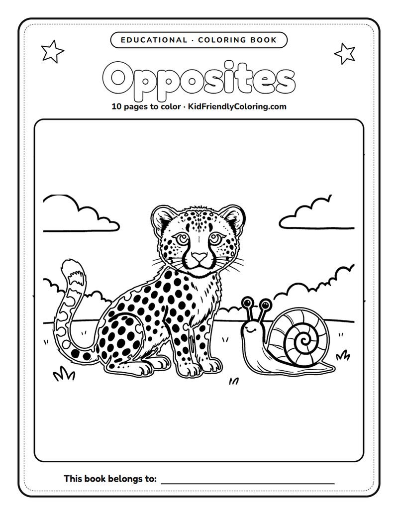 Opposites coloring book cover