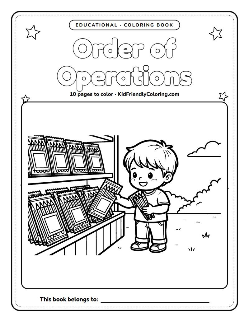 Order of Operations coloring book cover