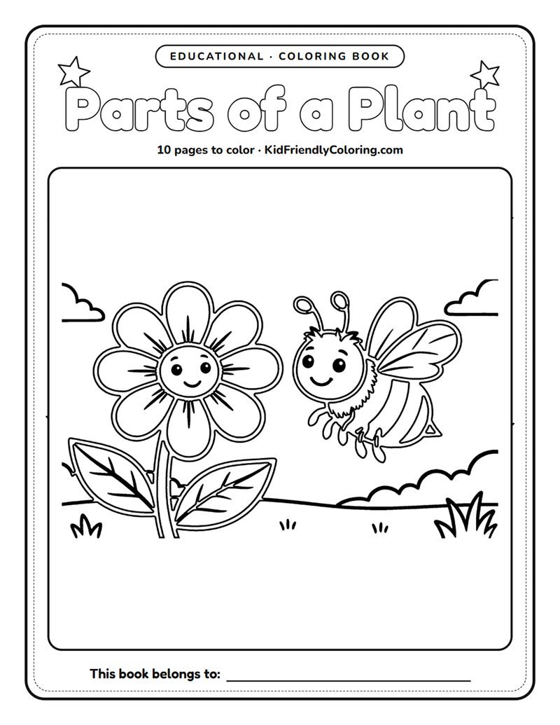 Parts of a Plant coloring book cover
