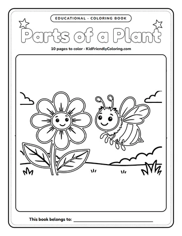 Parts of a Plant coloring book cover