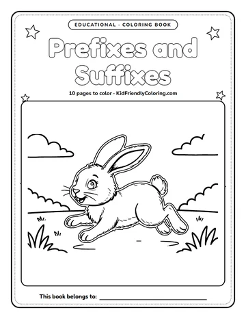 Prefixes and Suffixes coloring book cover