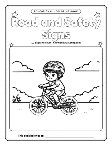 Road and Safety Signs coloring book cover