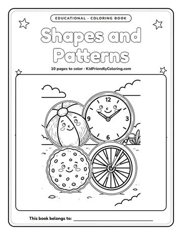 Shapes and Patterns coloring book cover