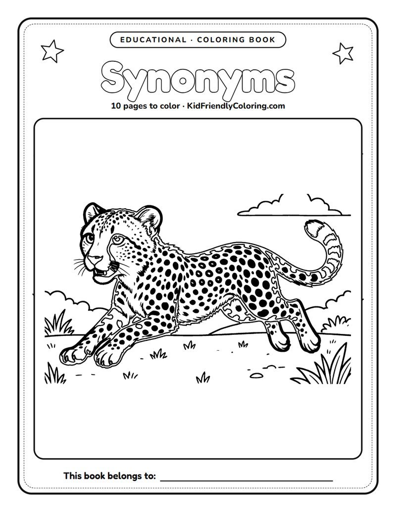Synonyms coloring book cover