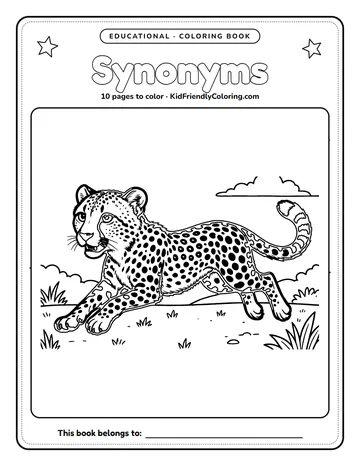 Synonyms coloring book cover