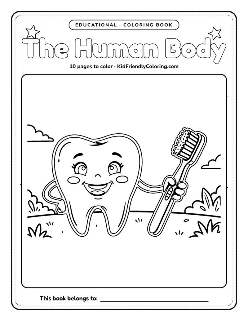The Human Body coloring book cover