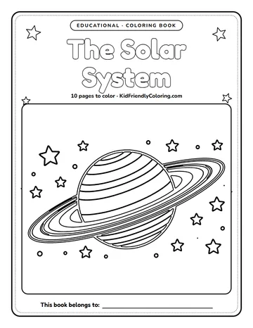 The Solar System coloring book cover