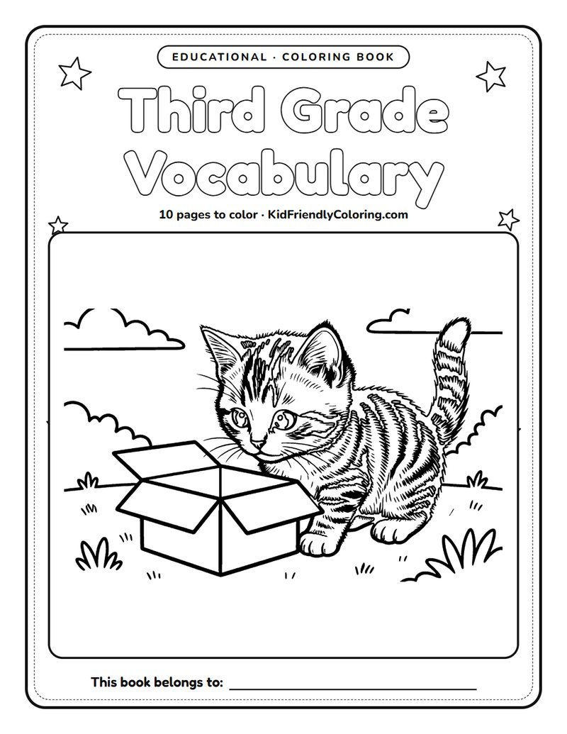 Third Grade Vocabulary coloring book cover