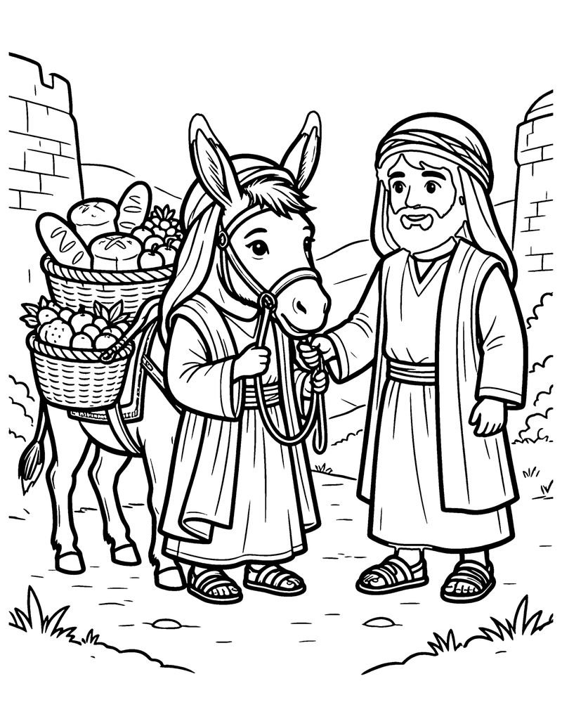 Abigail Brings Gifts coloring page preview