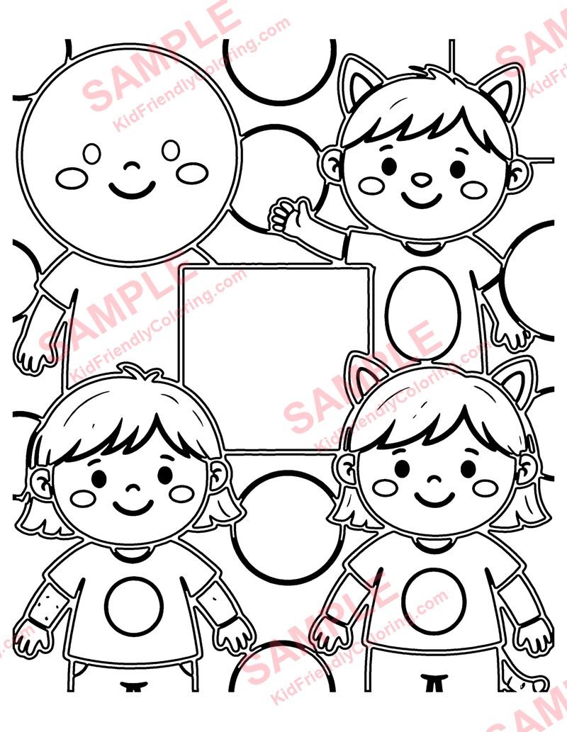 Abstract Shapes coloring page preview
