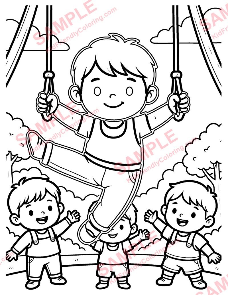 Acrobats coloring page preview