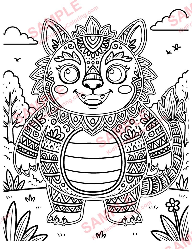 Alebrijes coloring page preview