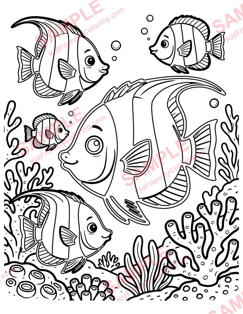 Angelfish coloring page preview