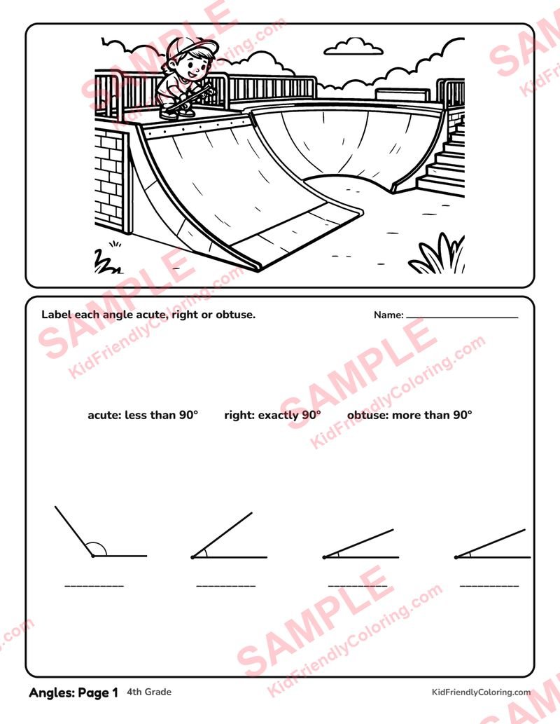 Angles: Page 1 coloring page preview