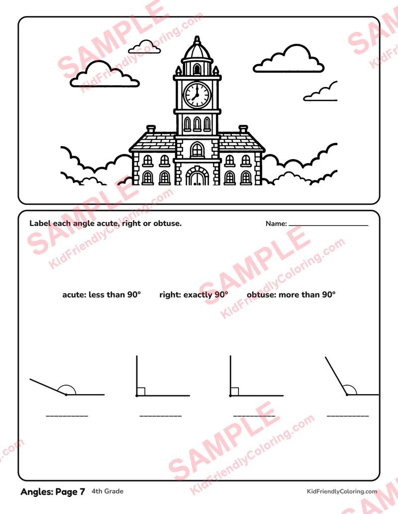 Angles: Page 7 coloring page preview