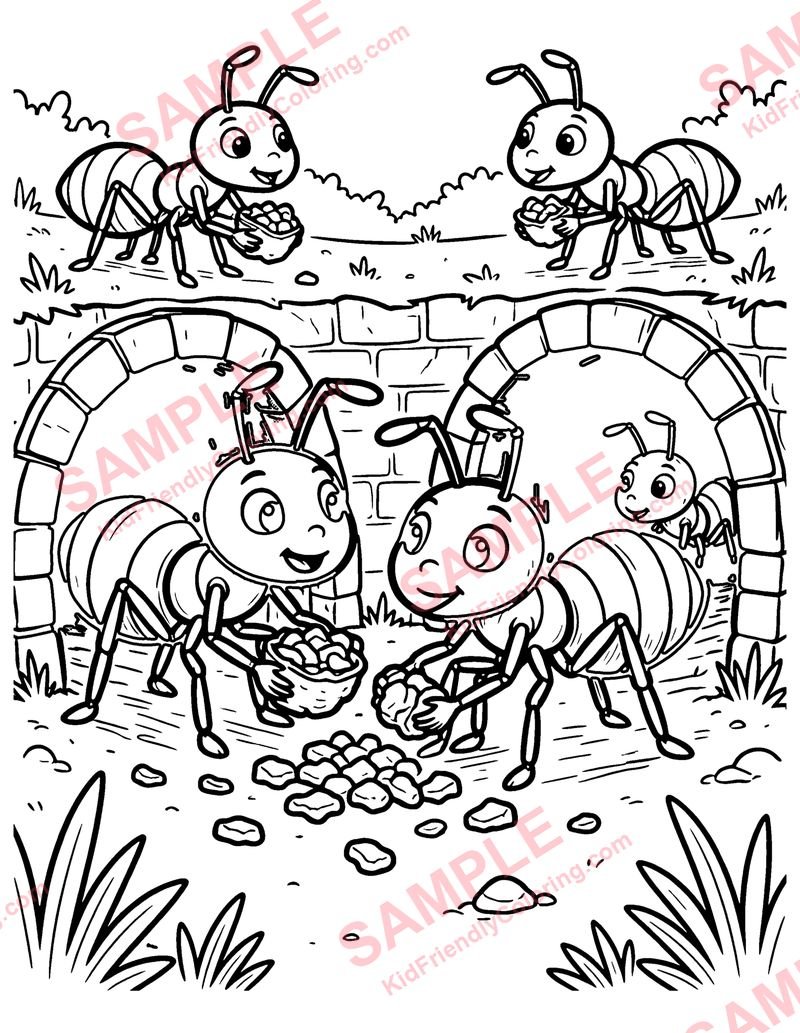 Ant Colony coloring page preview