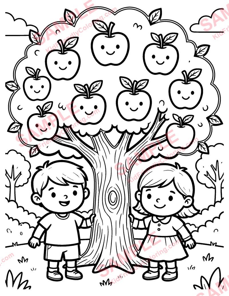 Apple Tree coloring page preview