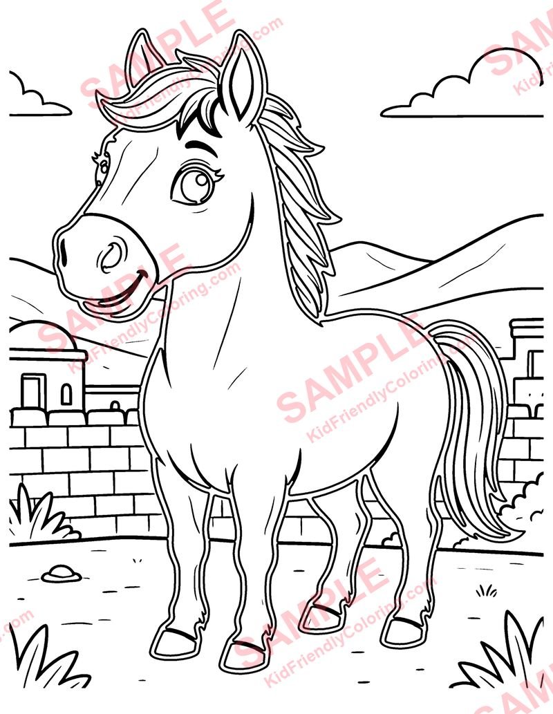 Arabian Horse coloring page preview