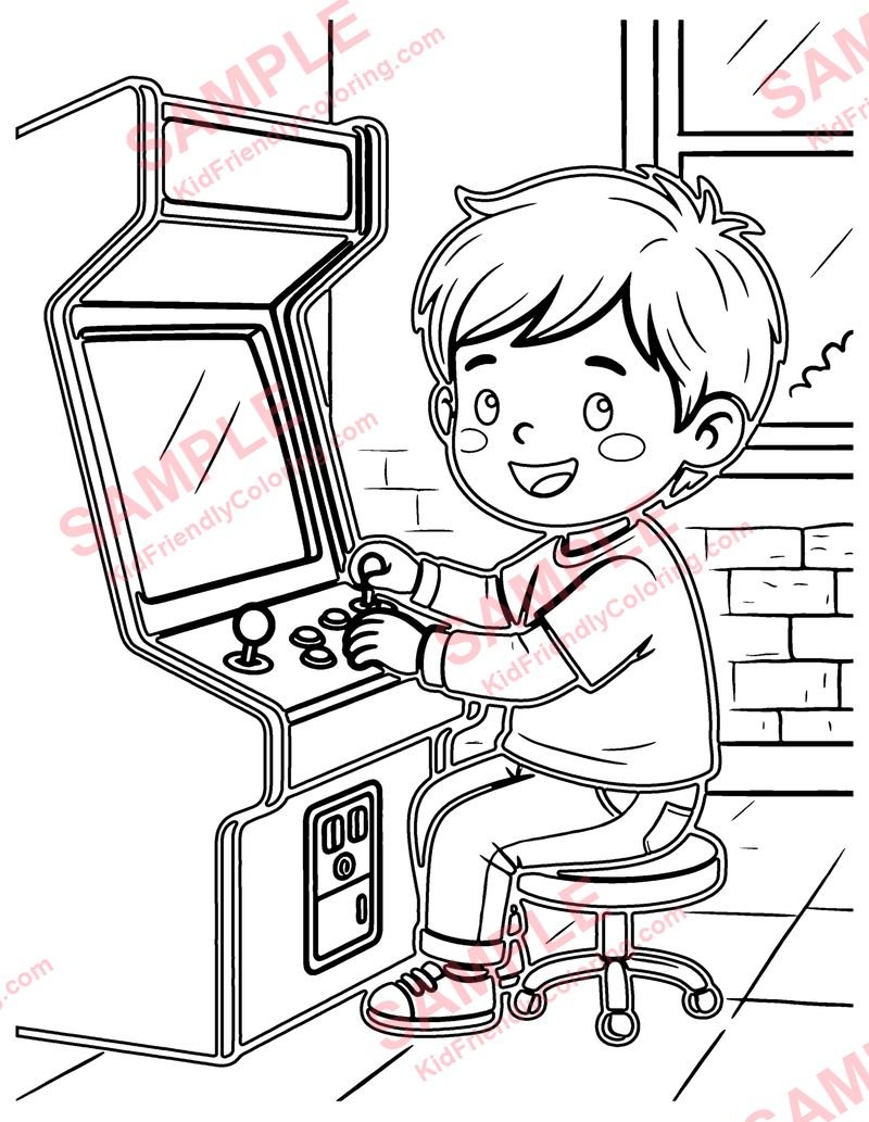 Arcade Machine coloring page preview