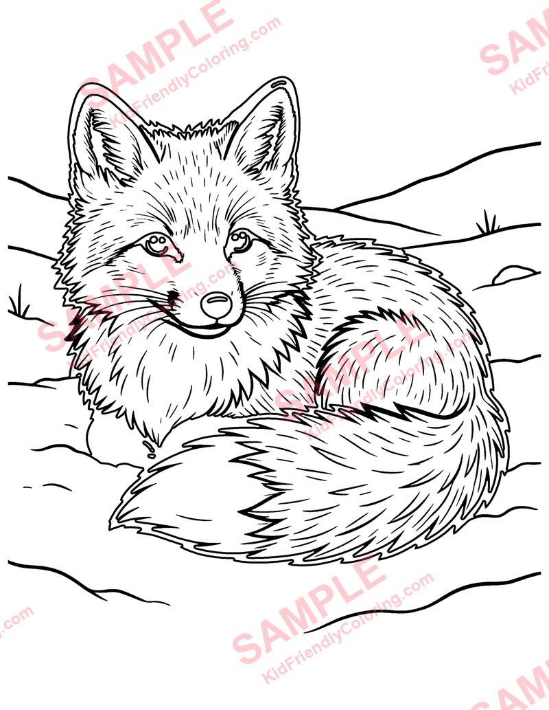 Arctic Fox coloring page preview