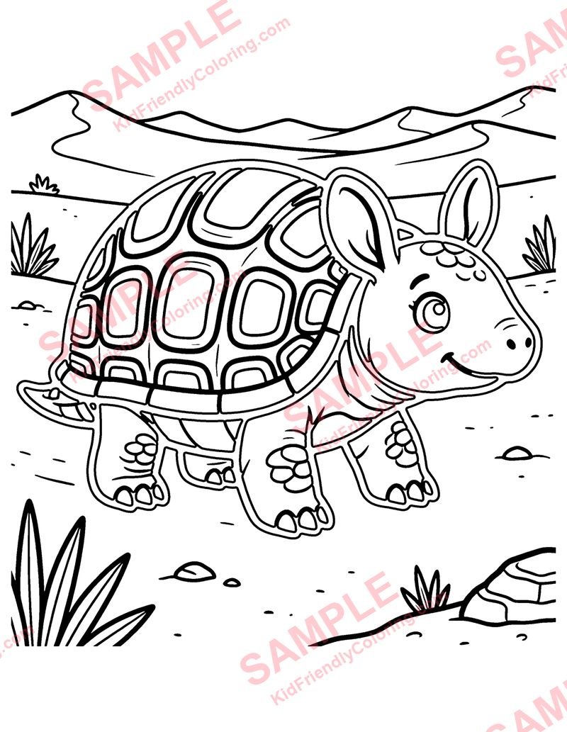 Armadillo coloring page preview