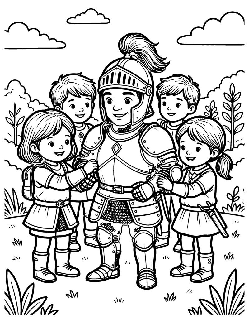 Armor Up Together coloring page preview