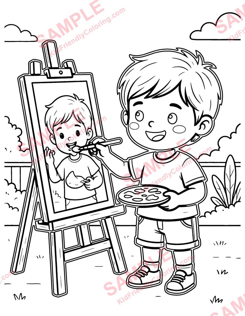 Art Easel coloring page preview