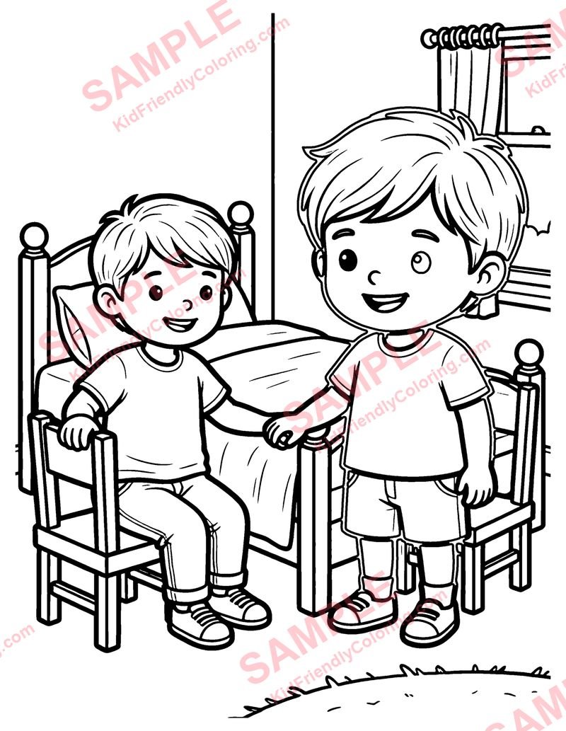 Artist's Bedroom coloring page preview