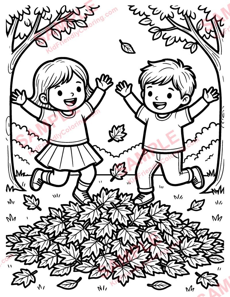Autumn Leaves coloring page preview