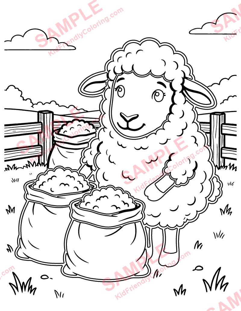 Baa, Baa, Black Sheep coloring page preview