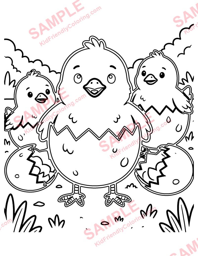 Baby Chicks coloring page preview