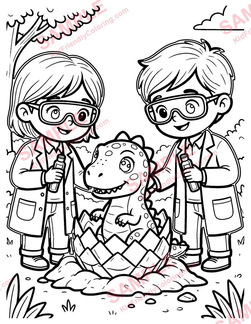 Baby Dino Hatchling coloring page preview